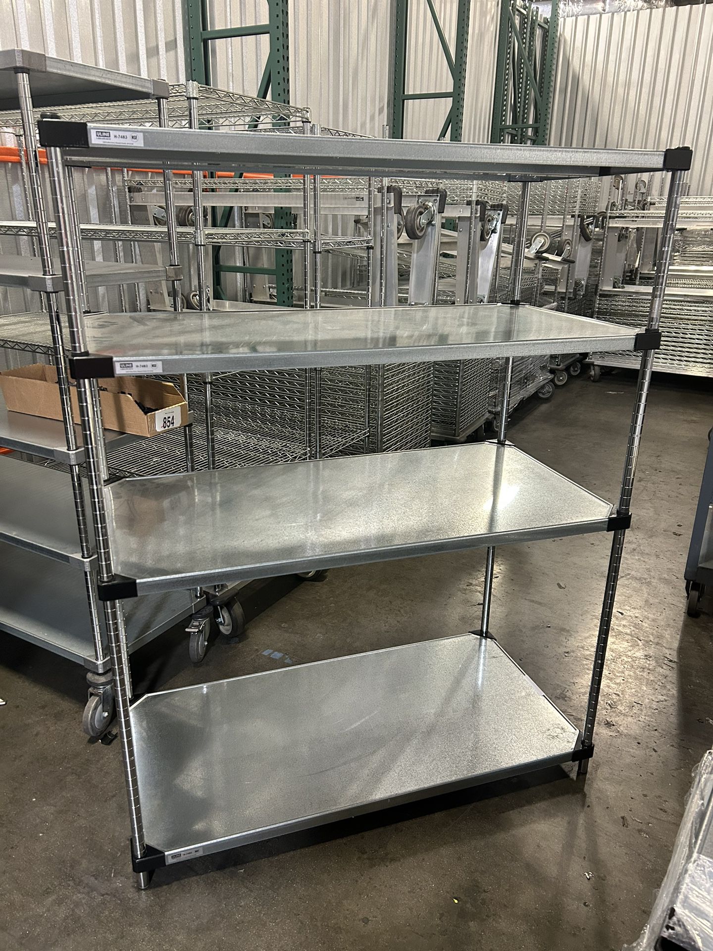 Uline Solid Shelving Racks Industrial Grade NSF Metal Shelves 