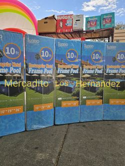 Sunrio Swimming Pool 10ft Rectangular Metal Frame