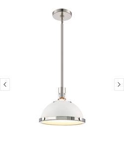 1-Light Farmhouse Dome Chandelier Metal Pendant Light