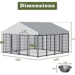 Large Outdoor Dog Kennel With Roof Tarp