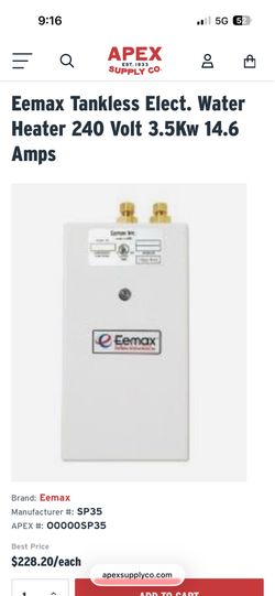 Tankless water heater