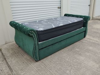 Twin size bed frame with mattress