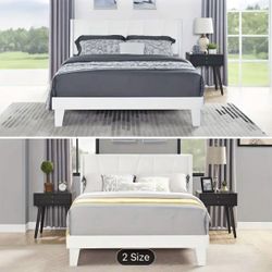 BRAND New in Box queen Bed Frame, Velvet Platform Bed Frame With Headboard, Solid Wood Heavy Duty