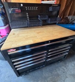 Husky 46” 9-Drawer Mobile Workbench w/ Pegboard