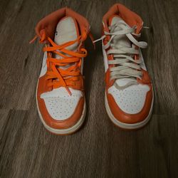 Orange Air Jordan Shoes No Insoles 