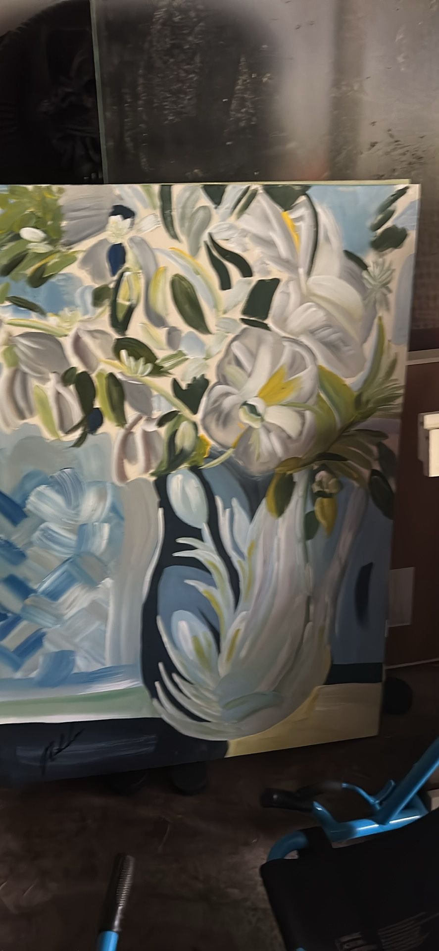 Original floral painted artwork