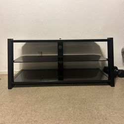 Modern Black TV Stand – Metal Frame