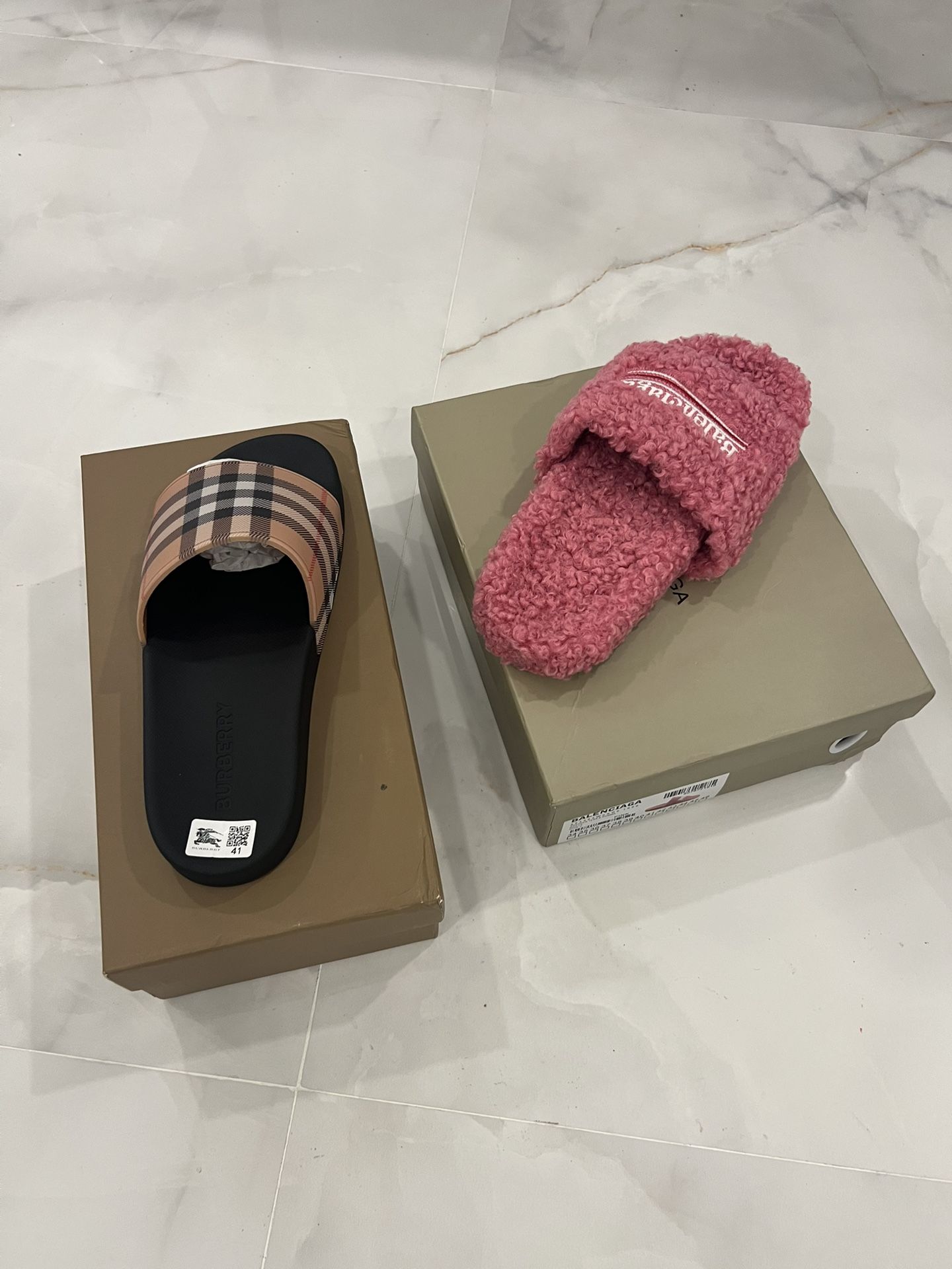 Burberry Slides $65 Balanciaga Slides $65