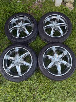 Cruiser Alloy 909C Flash Chrome Custom Wheels with tires