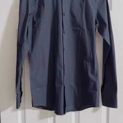 Hugo Boss Dress Shirt Mens Black Slim Fit Easy Iron Long Sleeve Sz 15.5/39 Italy