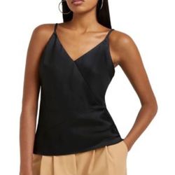 RIVER Island Black Satin V neck Spaghetti Straps top 