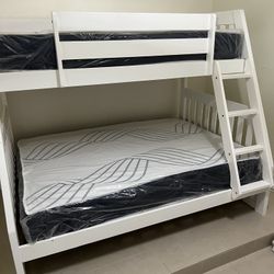 Twin over full bunk beds frame and free delivery in box with the mattress and