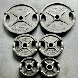 Rubber Coated Olympic Weights For Home Gym Weight Set 