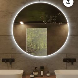 32”x32”Frameless Bathroom Mirror LED