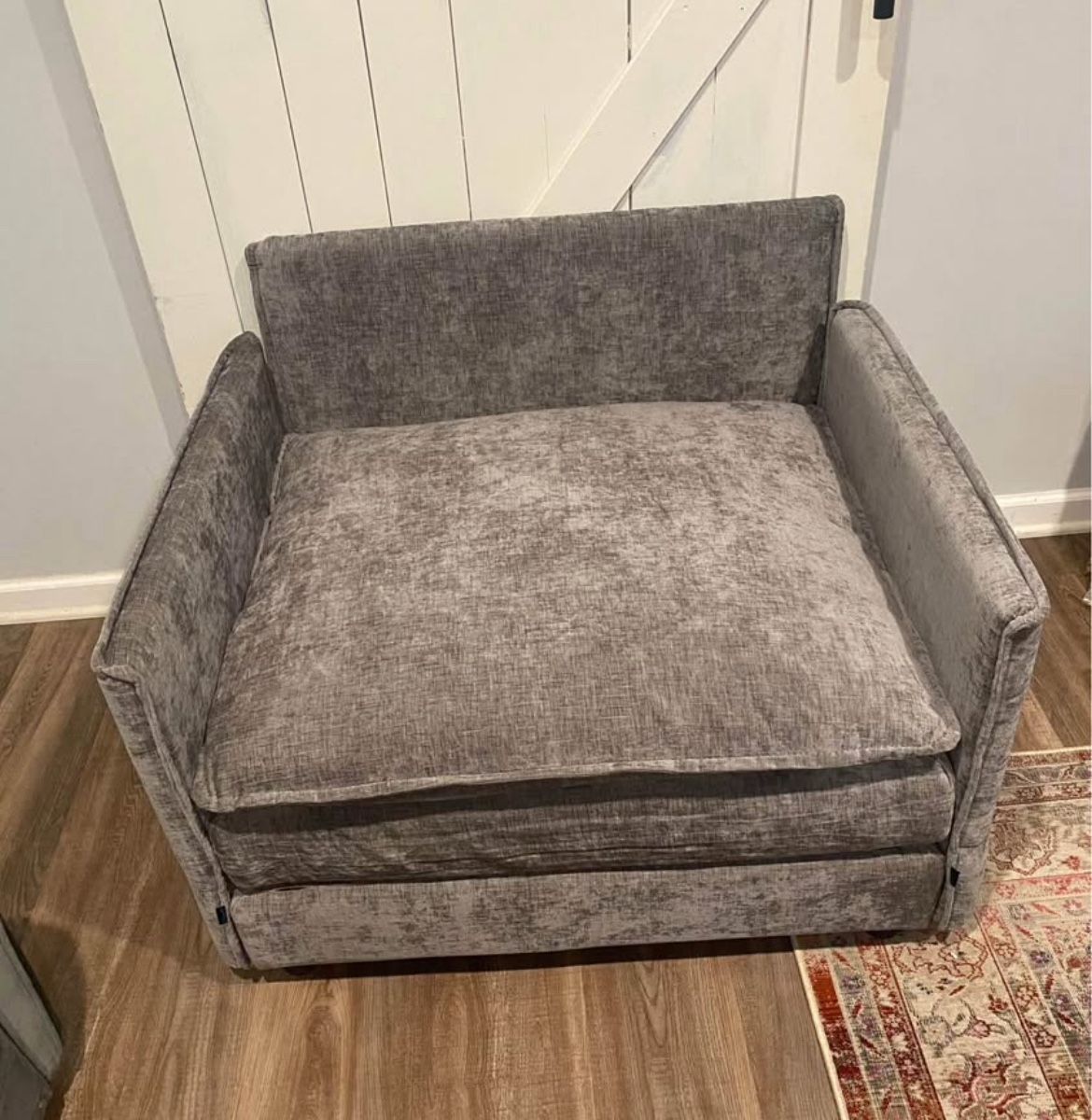 Modern Low Profile Chair for Office Bedroom or Living room Grey