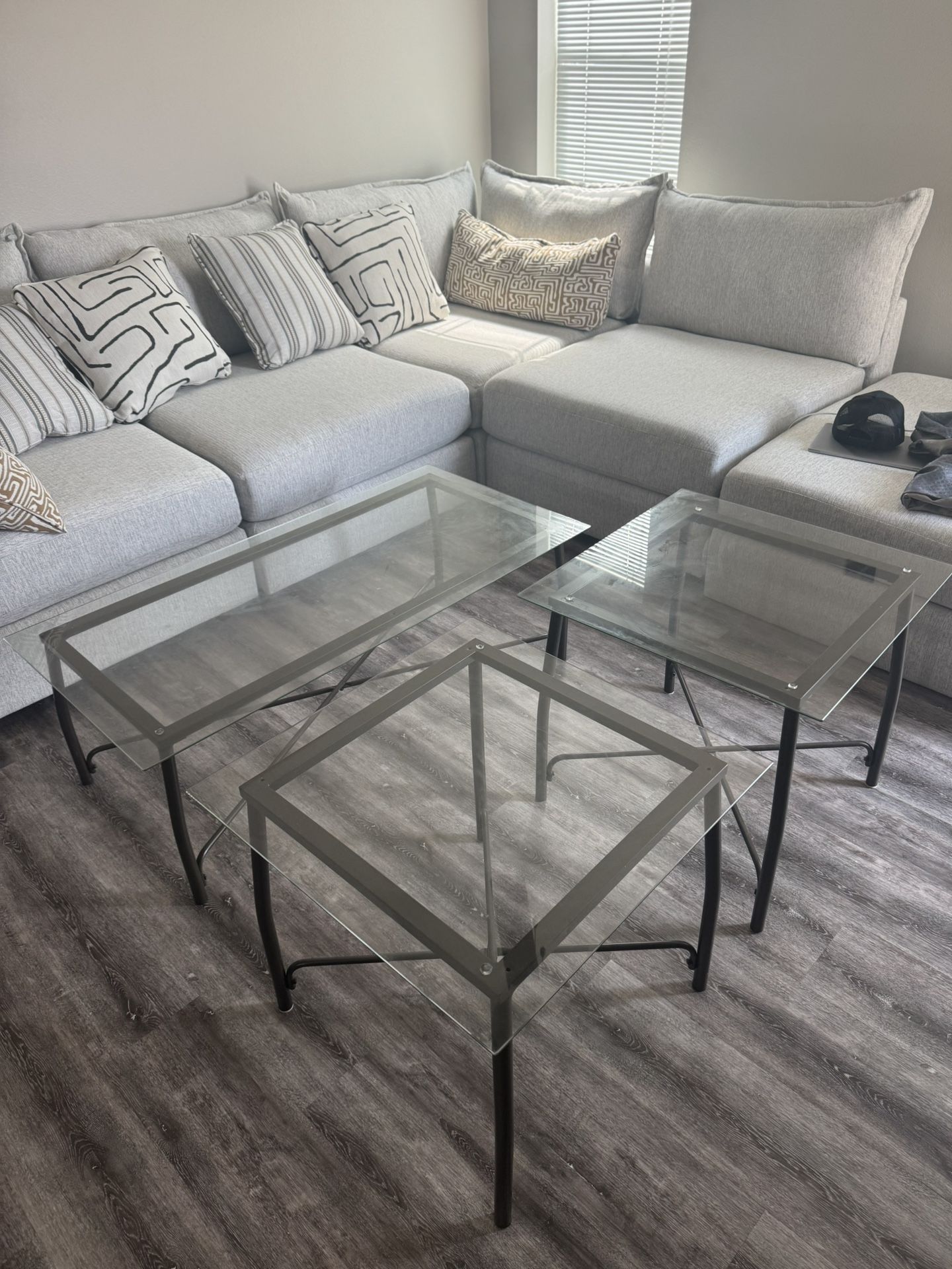 Living Room Glass Table Set