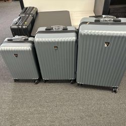 3pcs Luggage Set Lightweight Hard Shell Suitcase Set with Double Spinner Wheels Large Capacity Includes 3pc U-Shaped Travel Pillow