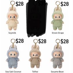 NEW labubu exciting macaron pendant plush doll toy pop mart popmart toffee sesame bean