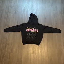 Sp5der Pink V2 Black Hoodie