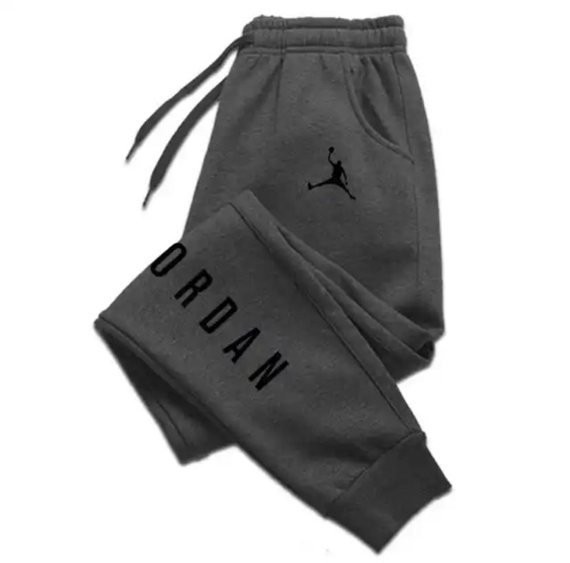 Air Jordan Sweatpants Men's Fleece Black On Black Multicolor Summer Wear Swag