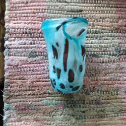 Handmade Mouth Blown Glass Drinking Cup Vintage