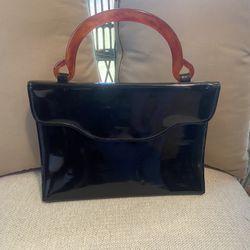 Vintage Stylemark Black Patent Leather Handbag MCM 