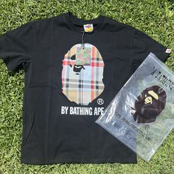 1:1 A Bathing Ape Check/Burberry Tee Shirt XL (Personal Use & Reselling Only)