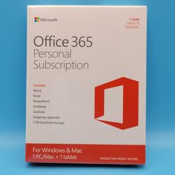 Microsoft 1 YEAR NEW Office 365 Personal Subscription