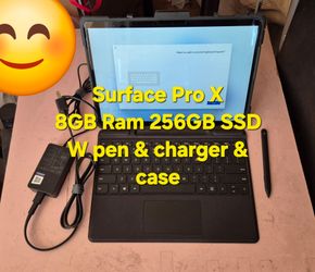 Surface Pro X 13" Windows PC Laptop Tablet SQ1 Touchscreen Microsoft + Case + Slim Pen Stylus 8GB RAM 256GB SSD