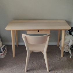Ikea Ash Veneer Desk And Chair 