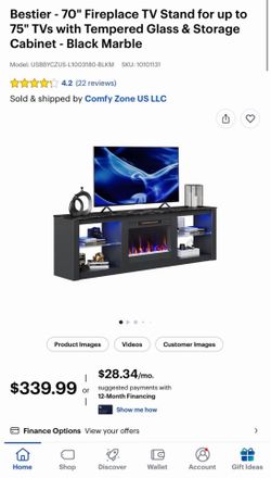 Bestier fireplace tv stand