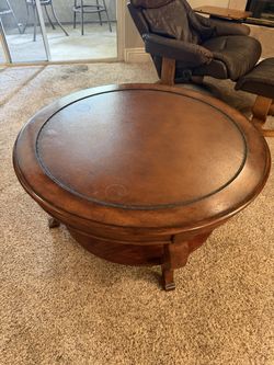 Traditional Wood Coffee Table with Shelf