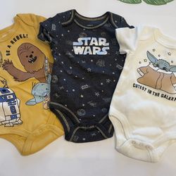 Star Wars Infant Bodysuits 3-6 Mo New 