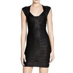 French Connection Black w/ Shimmer Bodycon Dress, 2