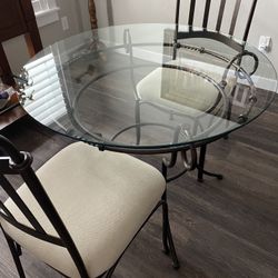 Glass Dining Room Table/ 2 Chairs