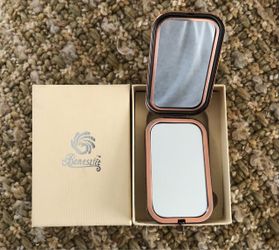 COMPACT MIRROR Beneszfit Peacock Enamel Folding Mirror in Original Box $ 20