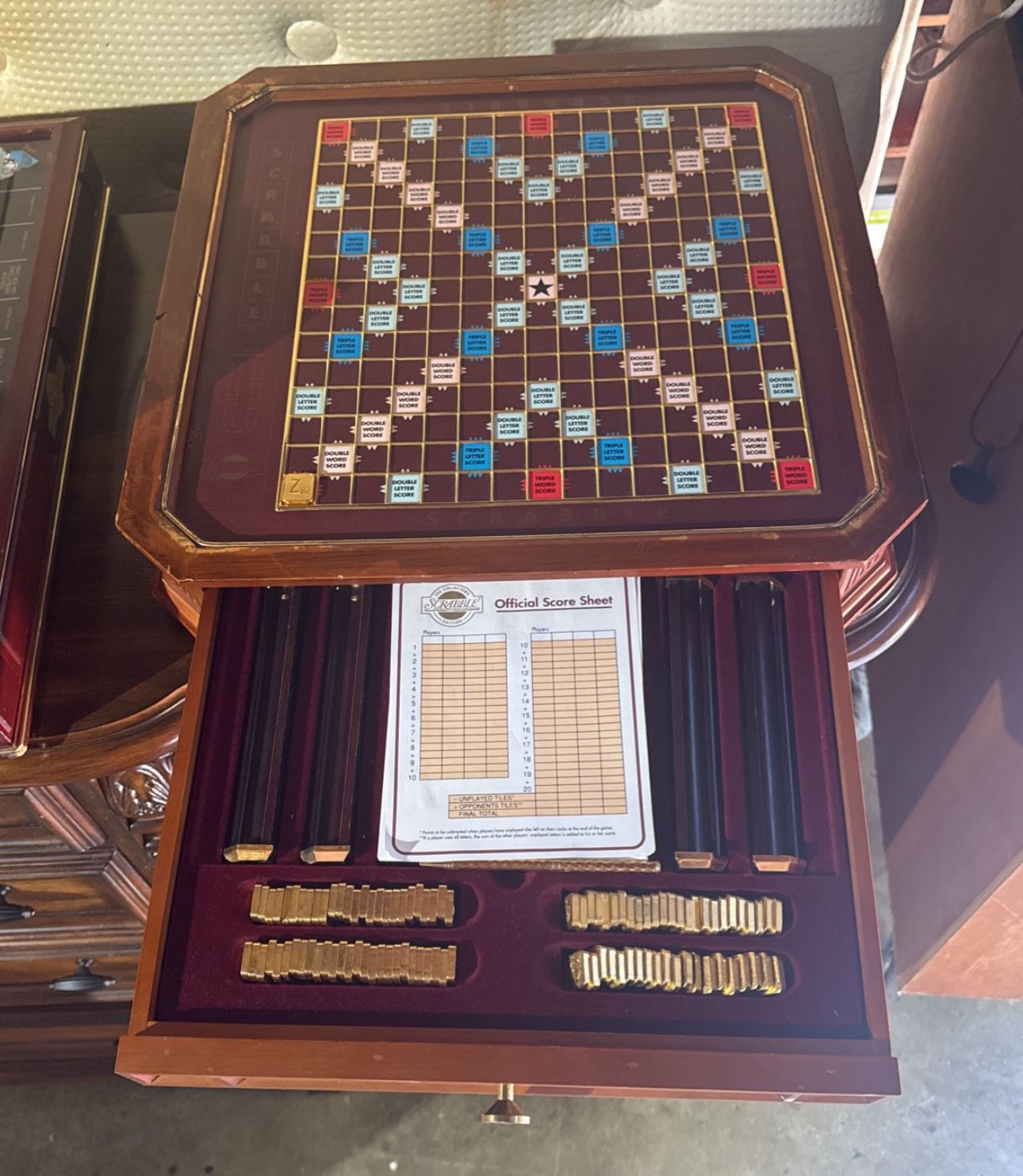 Franklin Mint Scrabble Deluxe 18 Carat Gold 1990
