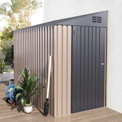 7 ft. L X 4 ft. W Metal Lean-To Storage Shed, Metal Storage Shed