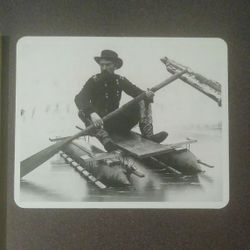 Civil War Union Herman Haupt Portable Pontoon Boat Civil Engineer Inventor Author Knowledge Card Vintage Collectible Black White Photo Portrait