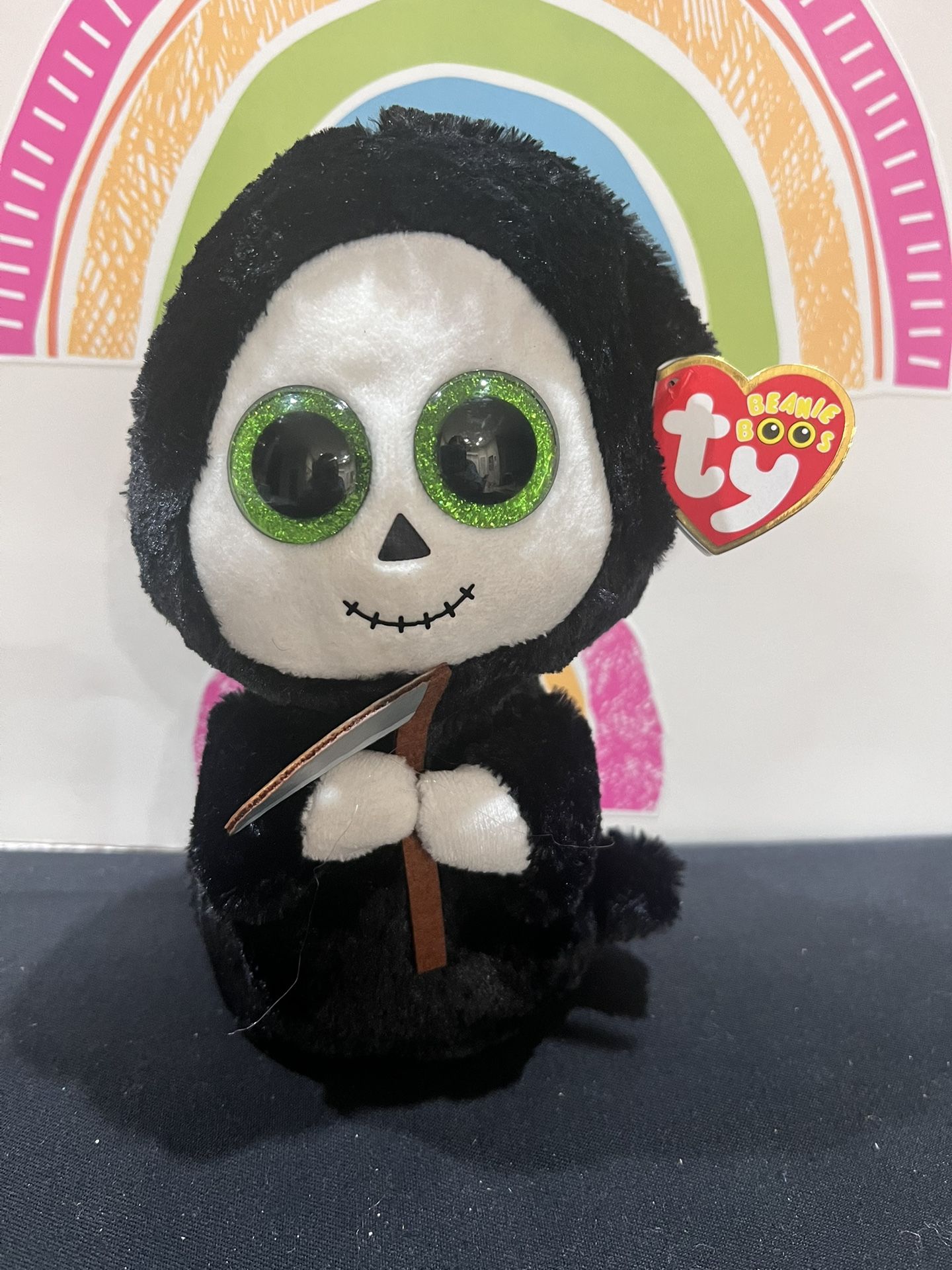 HALLOWEEN TY BEANIE BOOS GRIMM 7 1/2 INCH BRAND NEW PLUSH WITH TAGS