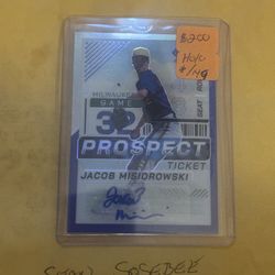 2024 Panini Prospect Edition Jacob Misiorowski #156 Blue Holo /149 AUTOGRAPH