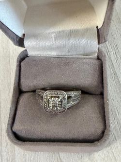 Anillo plata 925 piedra zirconia size 7 Joyeria antigua