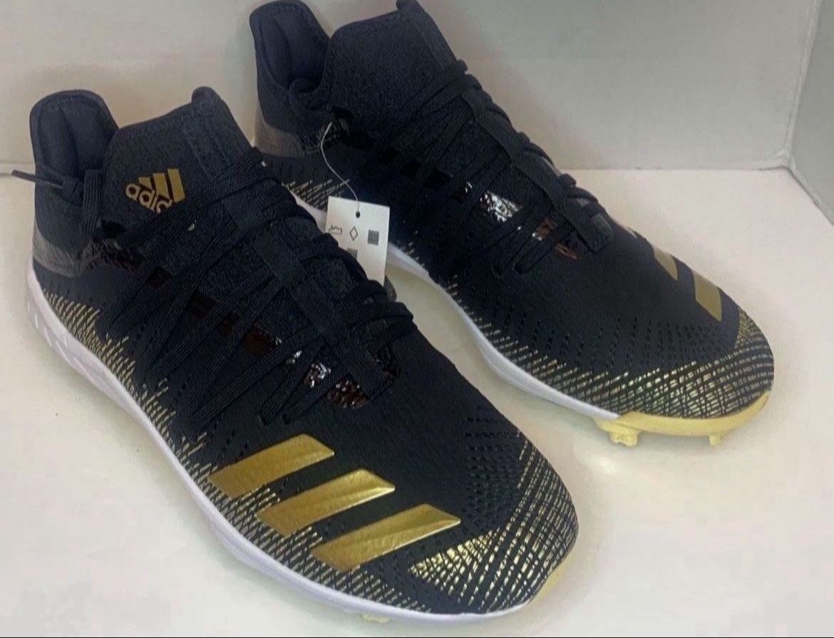 Adidas Adizero Afterburner 6 Black Gold aBaseball Cleats Mens Sz 8.5 G27657 New