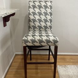 Vintage Upholstered Houndstooth Bar Stools