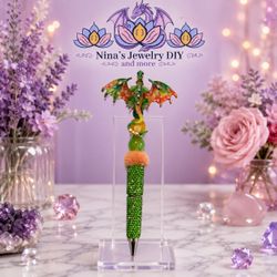 Decorative Dragon Rhinestone Beaded Pen