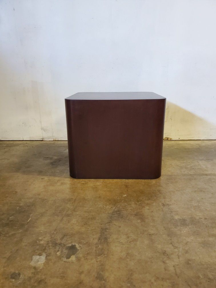 WOODEN CUBE END TABLE $80 (GOOD CONDITION)