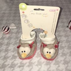 my first nici baby booties with rattle size NB