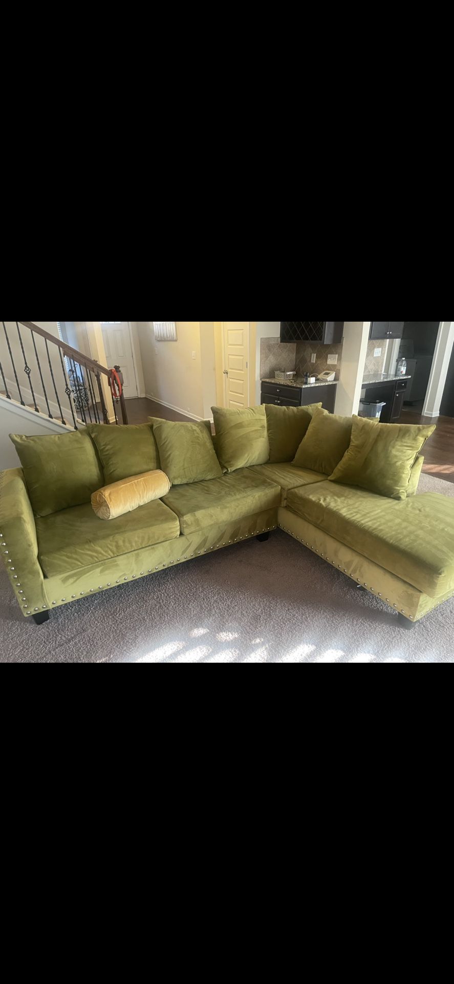 Green sectional couch 