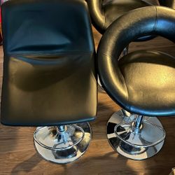 Leather Bar Stools x4