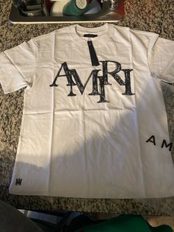 AMIRI White Sketch Logo Graphic Tee